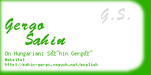 gergo sahin business card